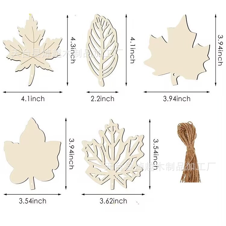Artisanat en feuille d'érable en bois en forme d'érable en bois suspendu décoration bricolage Festival de la récolte Logo de la ferme