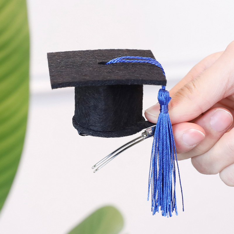 Graduación azul gorra horquilla