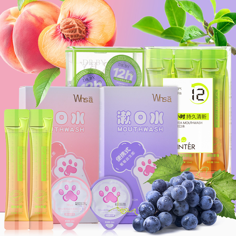 DR.BY Sweet Peach Cat Claw Cup Mouthwash Cute Jelly Cup Fresh Breath Portable Mouthwash