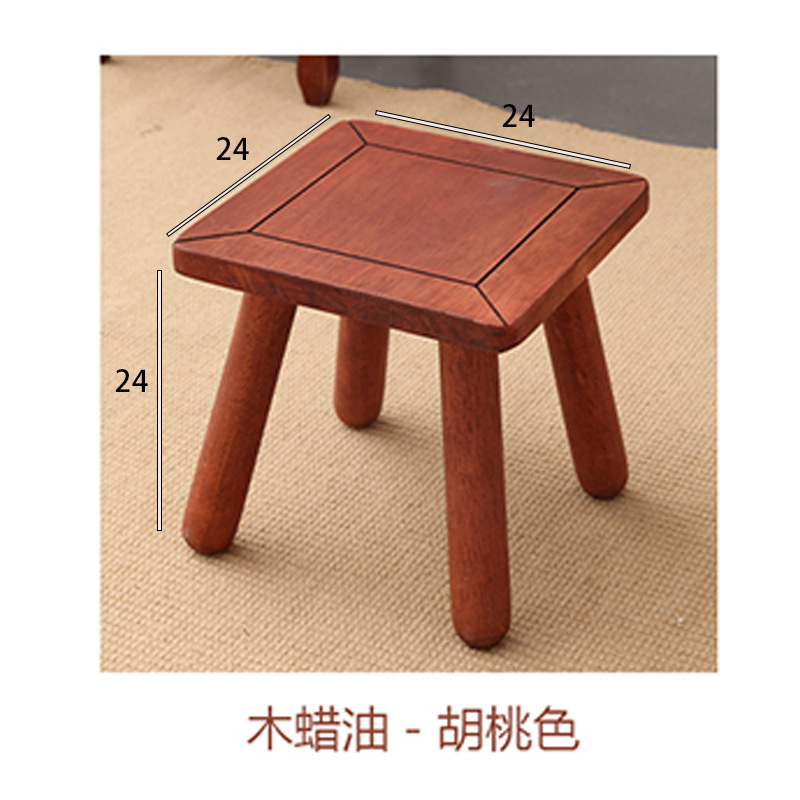 Orejas de conejo taburetes de madera sólida pequeños taburetes caseros taburetes redondos para niños creativos zapatos de cambio