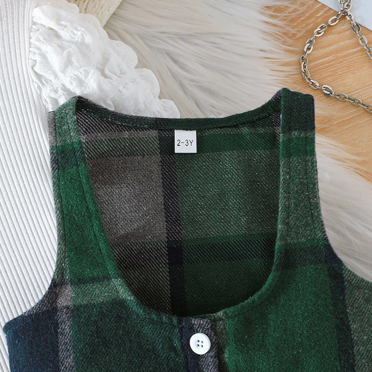 Mädchen Set Aus Karoweste Unterwäsche Und Rock Dreiteilig_voghion.com
