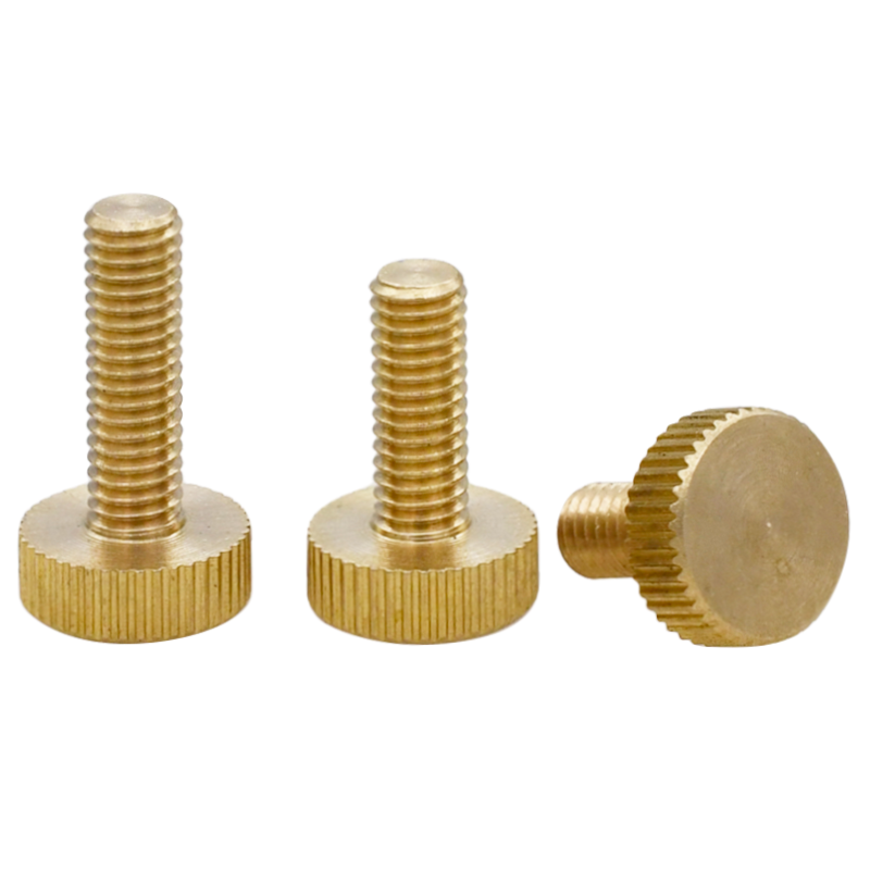 CZ hardware latón cabeza plana moleteado tornillo de rosca manual tornillo de una sola capa perno de ajuste de cabeza grande redondo M3M4M5M6 image 5