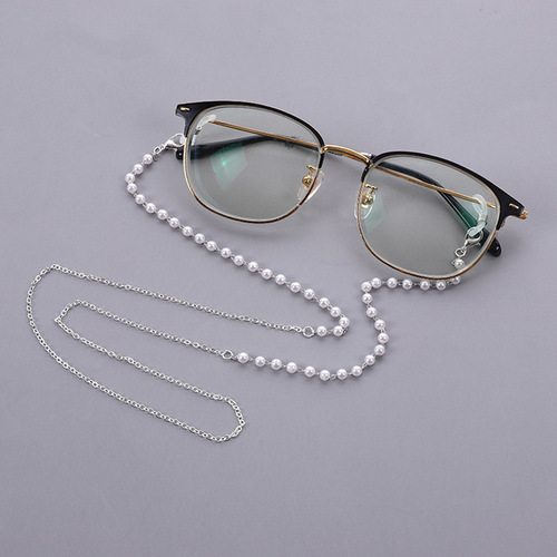 Elegant Pearl Pattern Eyeglass Chain for Women, Simple Anti-Slip and Anti-Lost Eyeglass Retainer, Pearl Pendant Chain