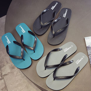 Slippers Men's Summer Flip-Flops Trendy Thick Slip-resistant Soft Sole Distinctive Wear-resistant Men's Sandals Fashionable Outer Wear Beach Shoes