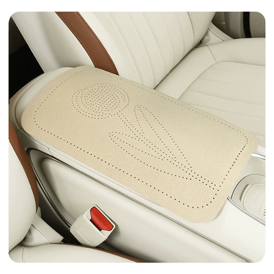 Armrest box pad: breathable perforated armrest protector