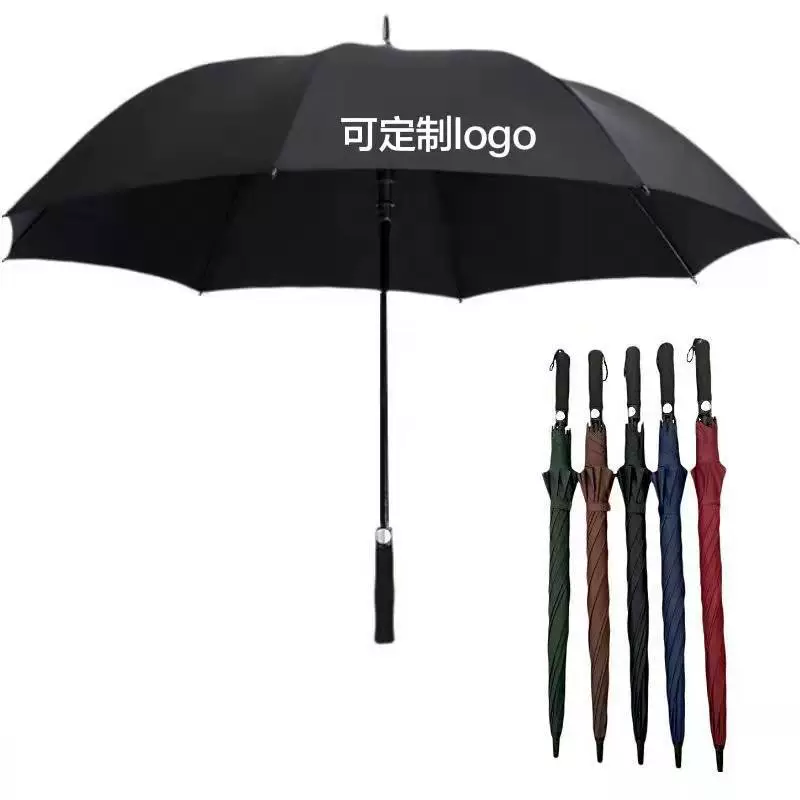 Оптовая продажа зонтик для печати логотип рекламный зонтик длинная прямая ручка зонтик мужской и женский Солнечный дождь черный большой подарок печать Бронирование гостиницы