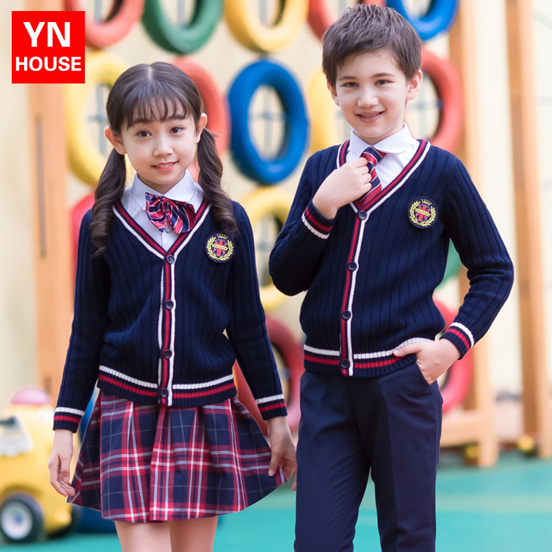 男童女童幼兒園園服學院風校服兒童班服英倫演出服裝中小學生套裝