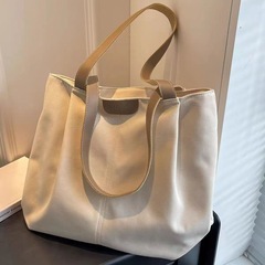 シンプルなコンビネーションキャンバスバッグの新型大容量トートバッグ大学生の授業で通勤しています。