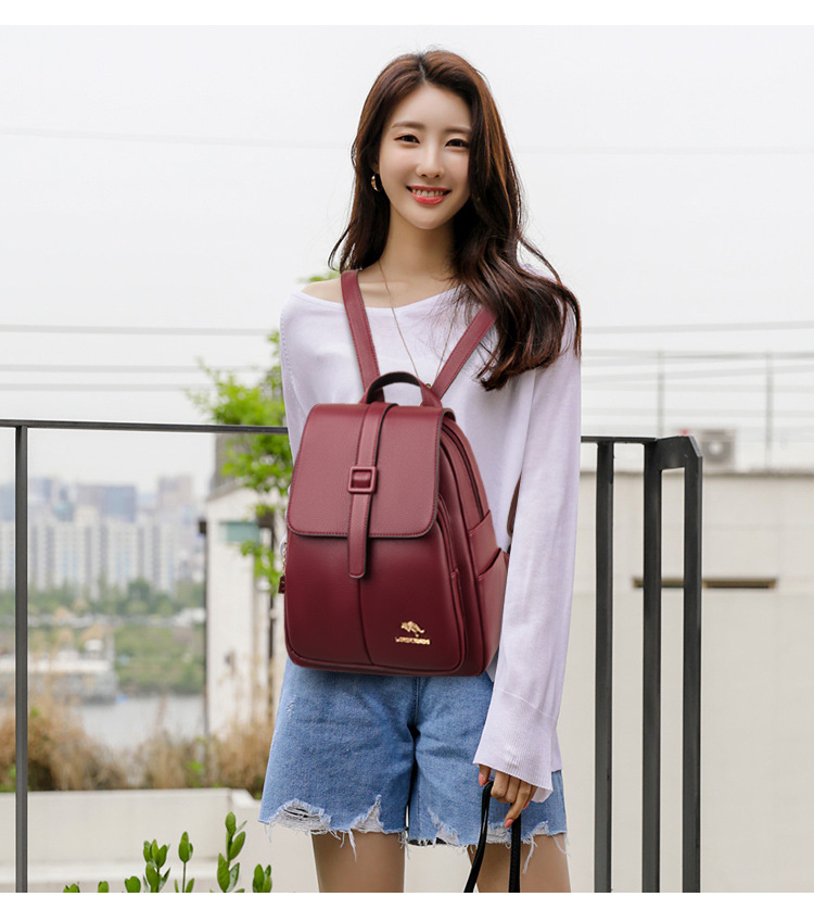 Korean Fashion Kangaroo Solid Color Backpack Wholesale Nihaojewelry display picture 6