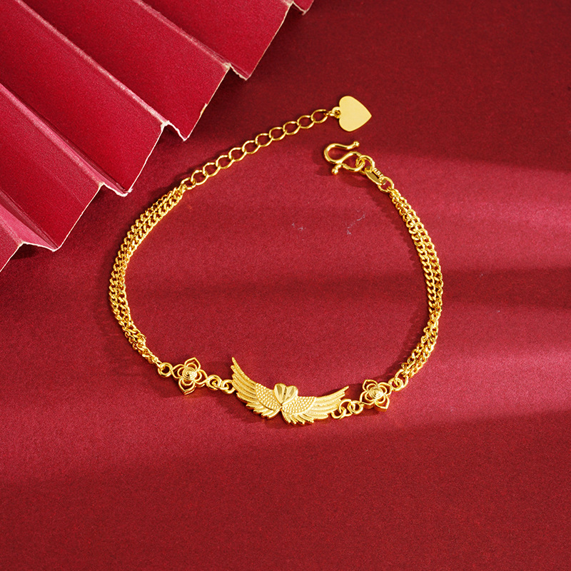 Vietnam oro águila alas pulsera de los hombres y las mujeres alas amor durante mucho tiempo no se desvanece en vivo caliente Fábrica de la joyería al por mayor