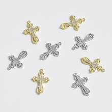 高保色合金镶钻珠十字架挂件吊坠diy手工耳环手链项链饰品配件包