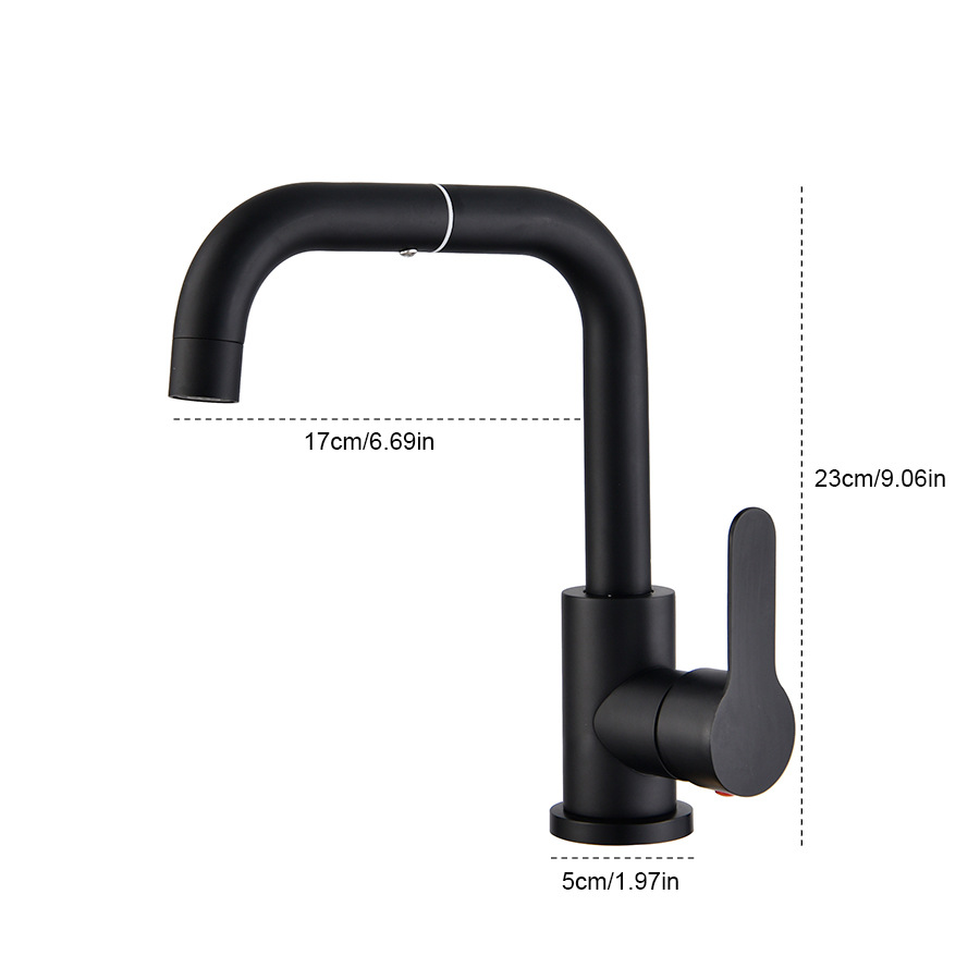 Grifo de agua caliente y fría para lavabo de acero inoxidable engrosado, grifo de agua giratorio de 360 grados, grifo de lavado de cara para lavabo de baño
