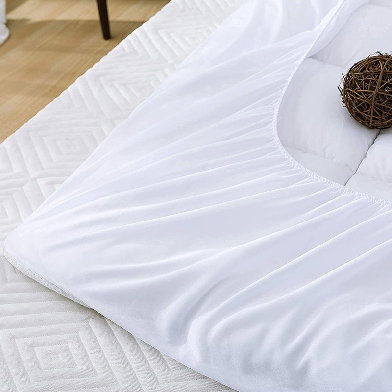 Fábrica directa de Amazon cama cama cama cama tipo colchón fibra de bambú fría transpirable cubierta de algodón mattress pad