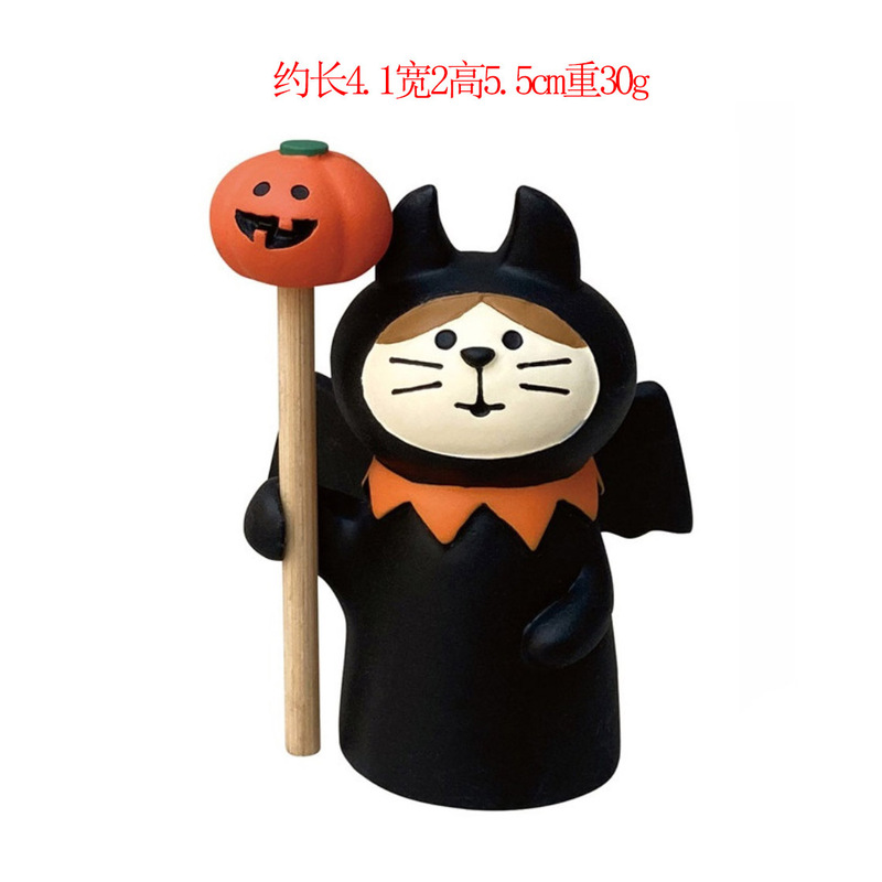 ハロウィンオーナメント雑貨日本猫カボチャトレンディブラインドボックス装飾 DIY 手作り樹脂工芸品小さな装飾品|undefined