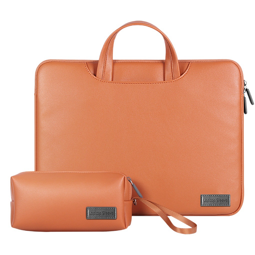 Apple MacBook Computer Bag 15inch Portable Briefcase Waterproof Pu Leather High-End Feel Unisex