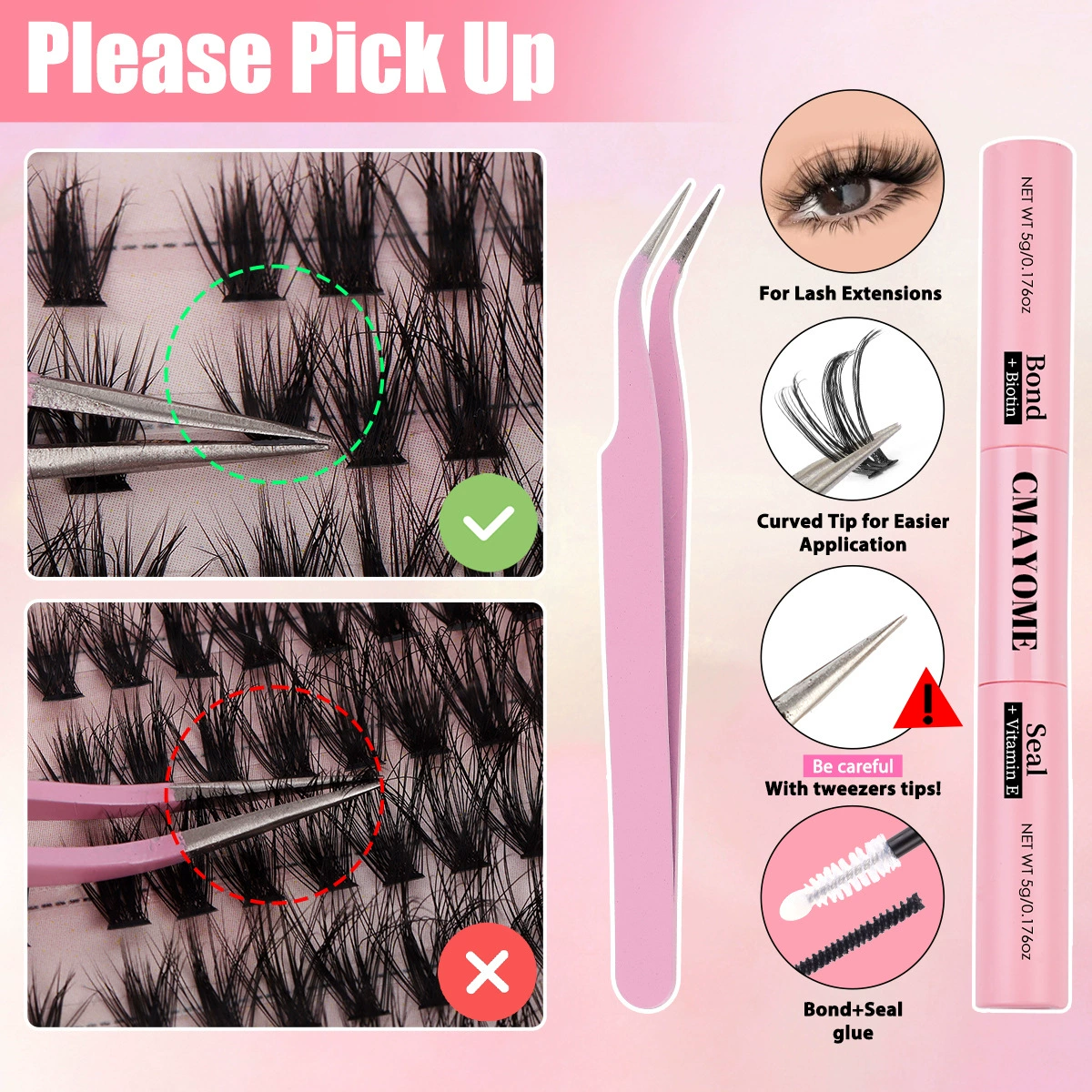 Cluster D-curve False Eyelashes, 216 Single Clusters, 8–16 mm, DIY Segmented Grafting Sets