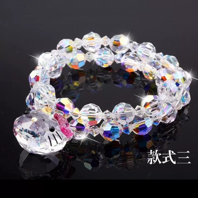 义乌水晶批发奥地利进口KT猫手链儿童款吊坠K水晶多层亲子款