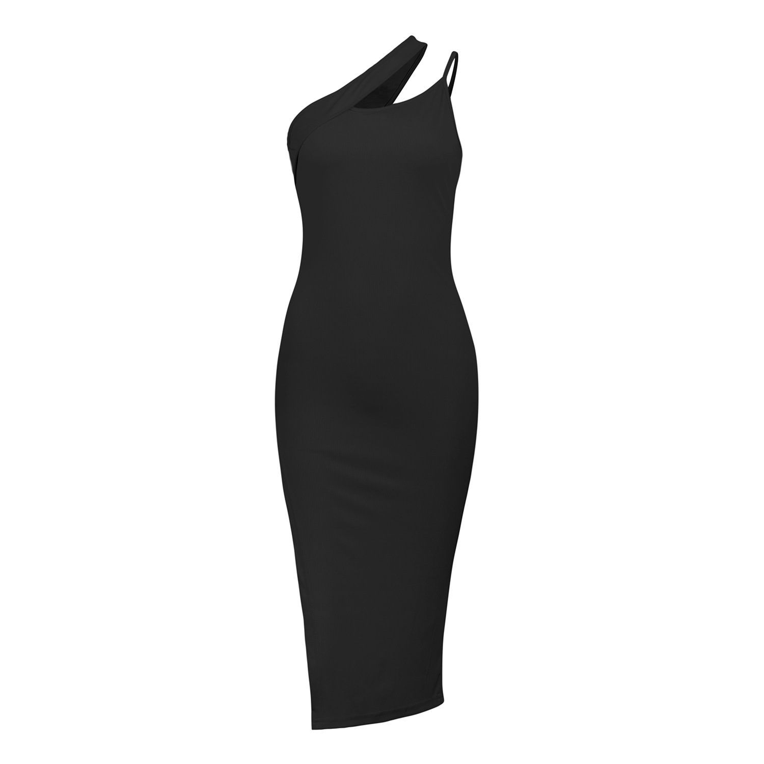 Women's Sexy Slit Dress Halter Top Off Shoulder Irregular Slim Fit Flattering European American Style_ecoleips.com