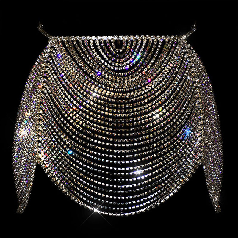 Venta caliente de Europa y América traje de bikini de diamantes Cadena de sujetador de múltiples capas de moda