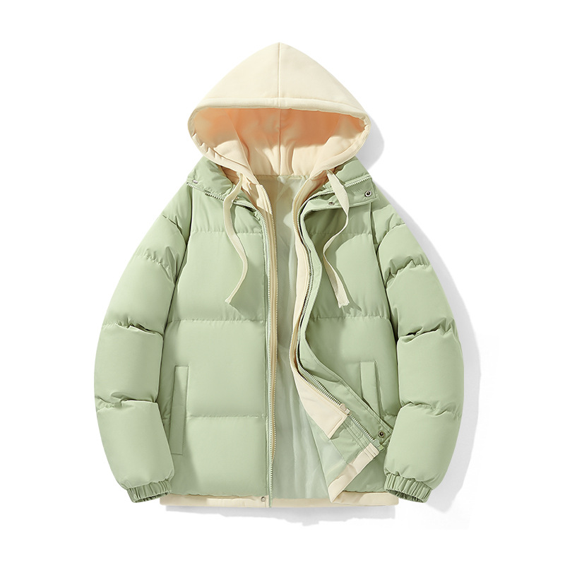 Chaqueta acolchada de dos piezas suelta de estilo universitario, chaqueta acolchada de algodón, pareja cálida, abrigo de pan grueso para estudiantes de invierno, chaqueta acolchada de algodón al por mayor