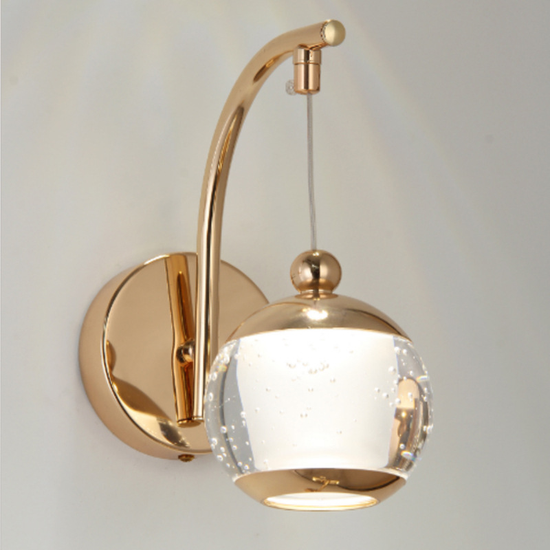 lámpara de cabecera lámpara de pared diseñador de cristal pasillo decoración lámpara de pared dormitorio diseño simple lámpara de cabecera lámpara de pared