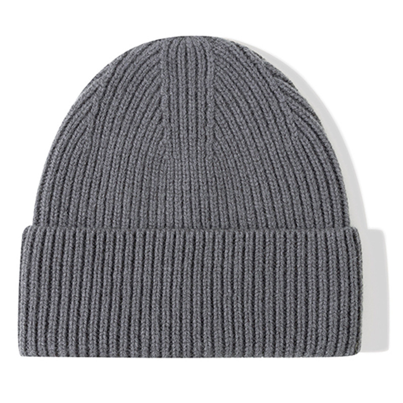 欧米の秋冬の冷たい帽子wool beanieの大きい頭の周りは厚い男女の帽子の純粋なウールのニットの帽子の越境の現物を覆います。|undefined
