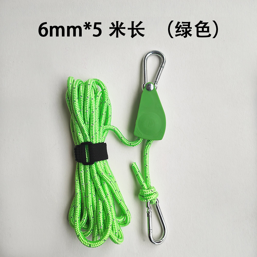 Suministros al aire libre equipo dosel cuerda de viento polea de cordón regulador tienda fija negrita cuerda de viento reflectante cuerda de elevación