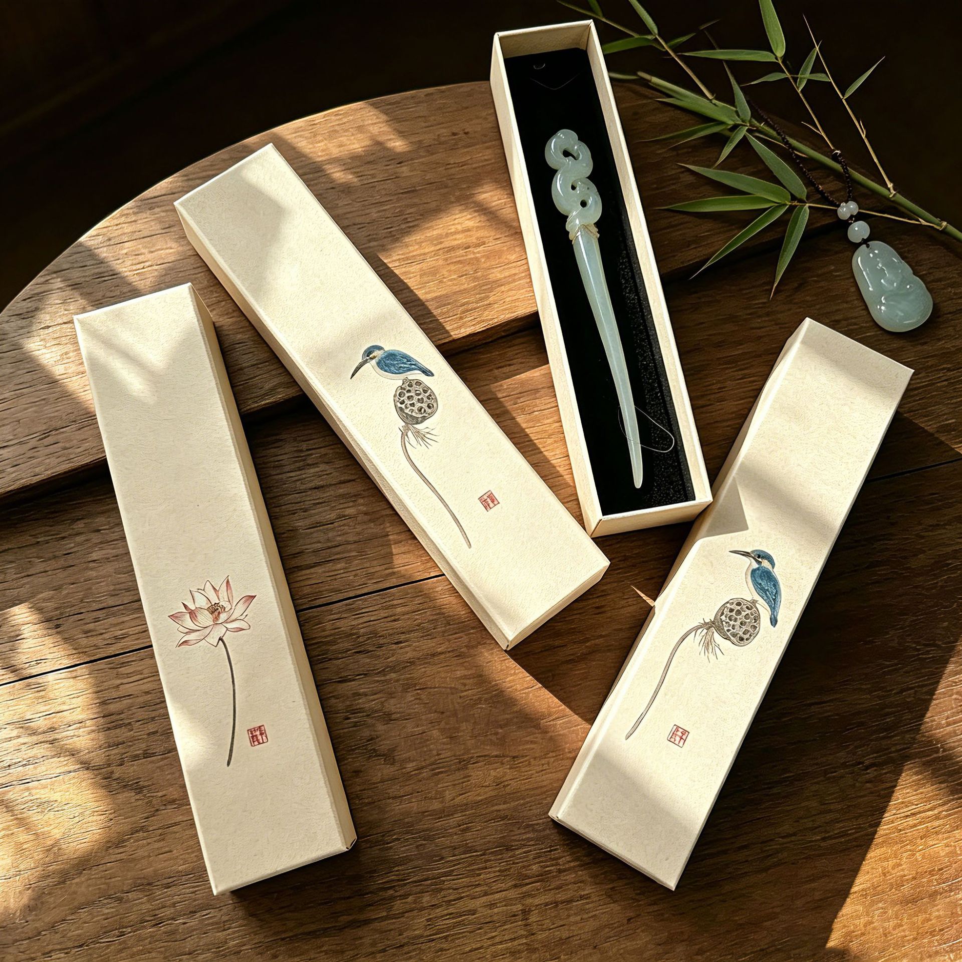 Caja para horquillas, nueva caja de joyería antigua de estilo chino, caja clásica para collares largos, caja de embalaje para regalo de collares y pulseras