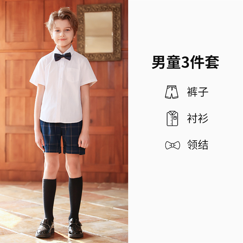 Uniformes de clase de verano para estudiantes de primaria, trajes de camisa británicos, uniformes de jardín de infantes, uniformes escolares para niños, fotos de graduación, uniformes de coro