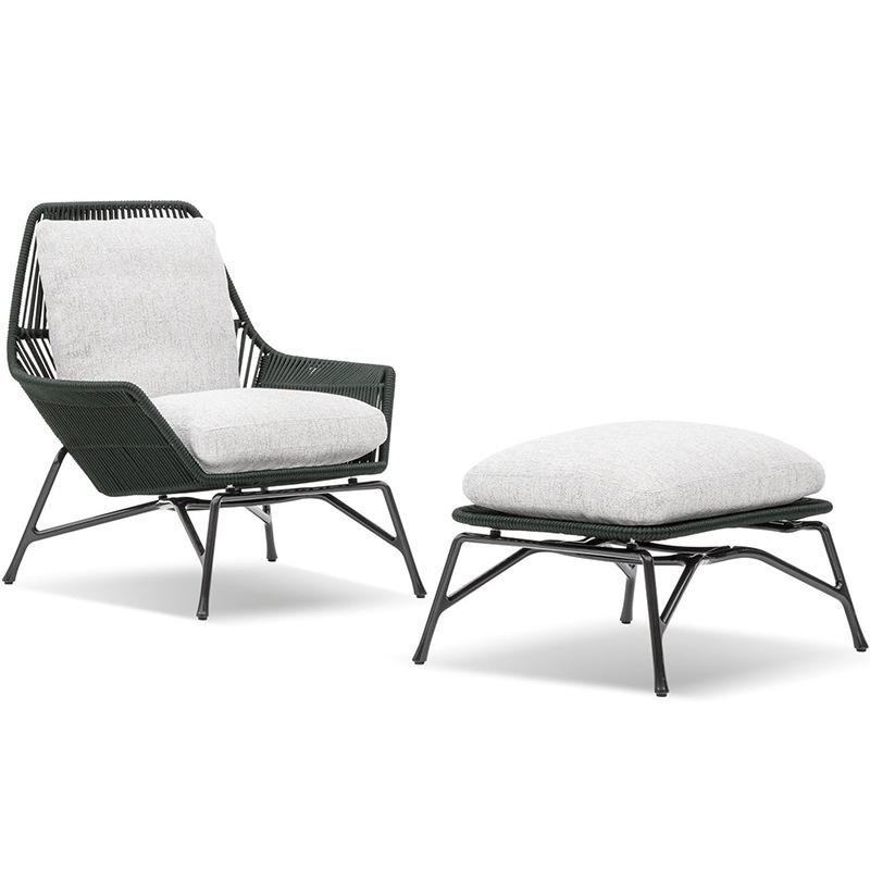 Sillón de ocio para exteriores, muebles impermeables y resistentes al sol para balcones exteriores, terraza de jardín, silla de ratán individual o doble.