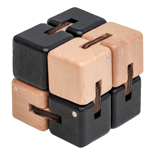 Wooden infinite Rubik's cube adult flipping building blocks children's educational toys primary school students' intellectual development wooden toys