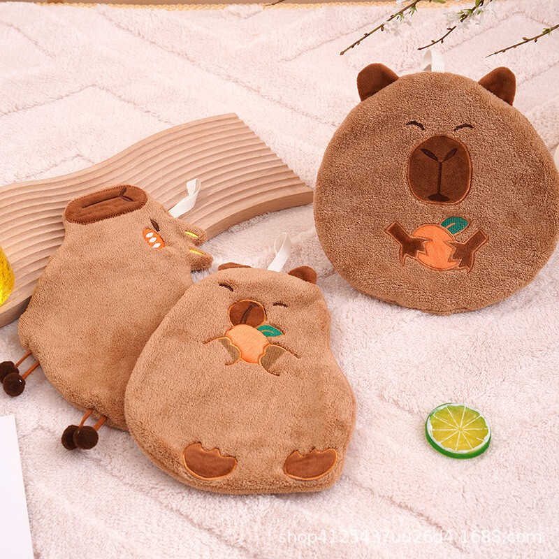 Wholesale Kapibala Kitchen Hanging Hand Towel Cute Super Absorbent Coral Velvet Cleaning Cloth Thickened Rag Card Wholesale Kapibala Kitchen Hanging Hand Towel Cute Super Absorbent Coral Velvet Cleaning Cloth Thickened Rag Card