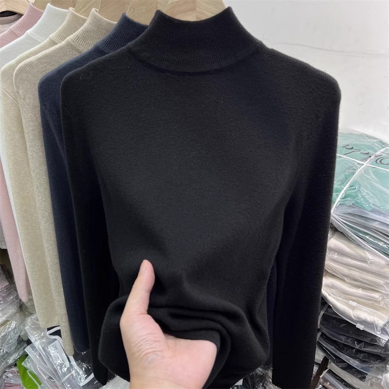 210g Weight Long Sleeve Sleeve Length Pullovers Placket Type Polyester Fabric Type Regular Top Length Sweater Tops Type Daily Occasion High Neck Neckline Slim Fit Type Stripe Pattern Winter, Autumn Season Women's Gender Elegant Style Wholesale Women's Elegant Stripe Long Sleeve Sweaters & Cardigans 13