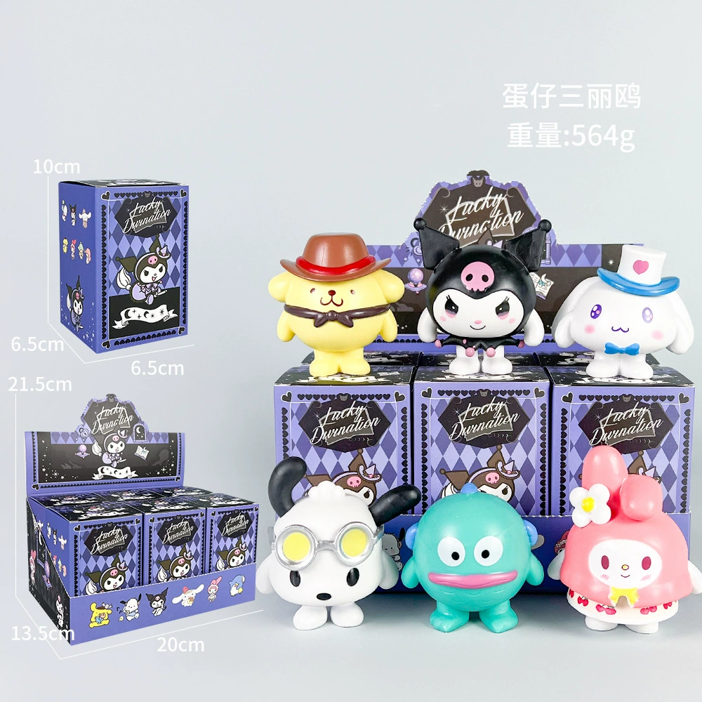 Sanrio Слепой предсказания партии Kuromi Melati Wolberry Killer Anime Doll Model Play Tide Play