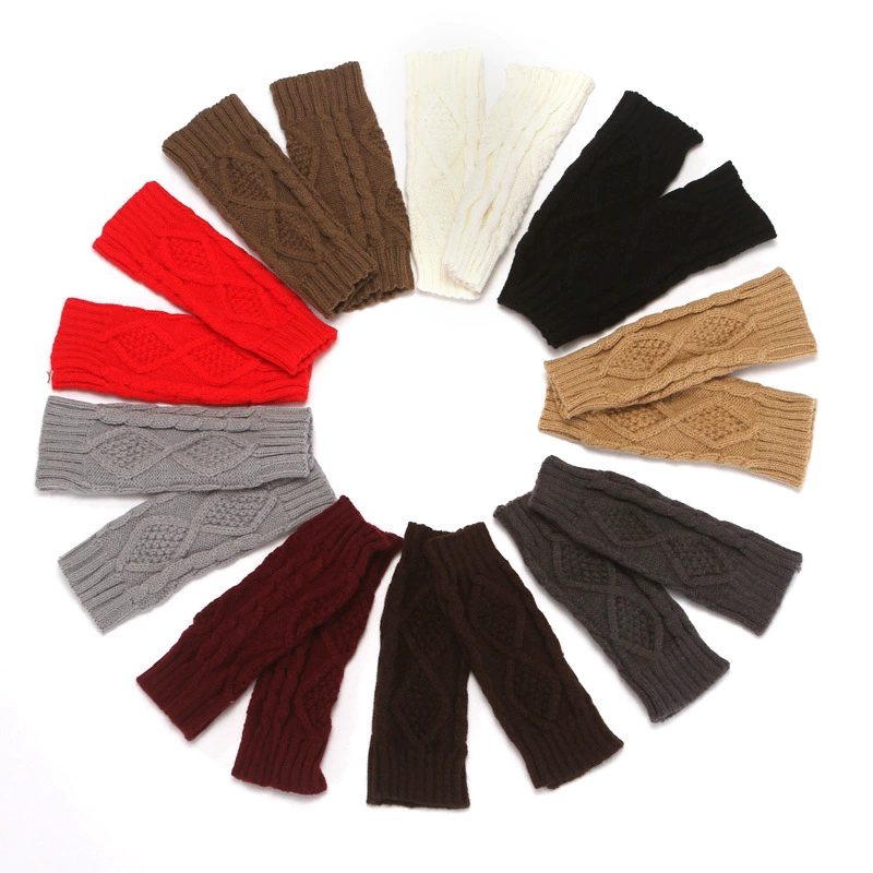 Knitted gloves, winter woolen demi-season keep warm set for beloved, (Cross-border trading), fingerless