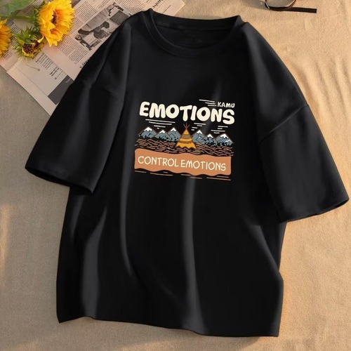 Men's Loose Hong Kong Style Versatile 5-Button Sleeveless Summer T-Shirt with Ins Inspired Personality Prints