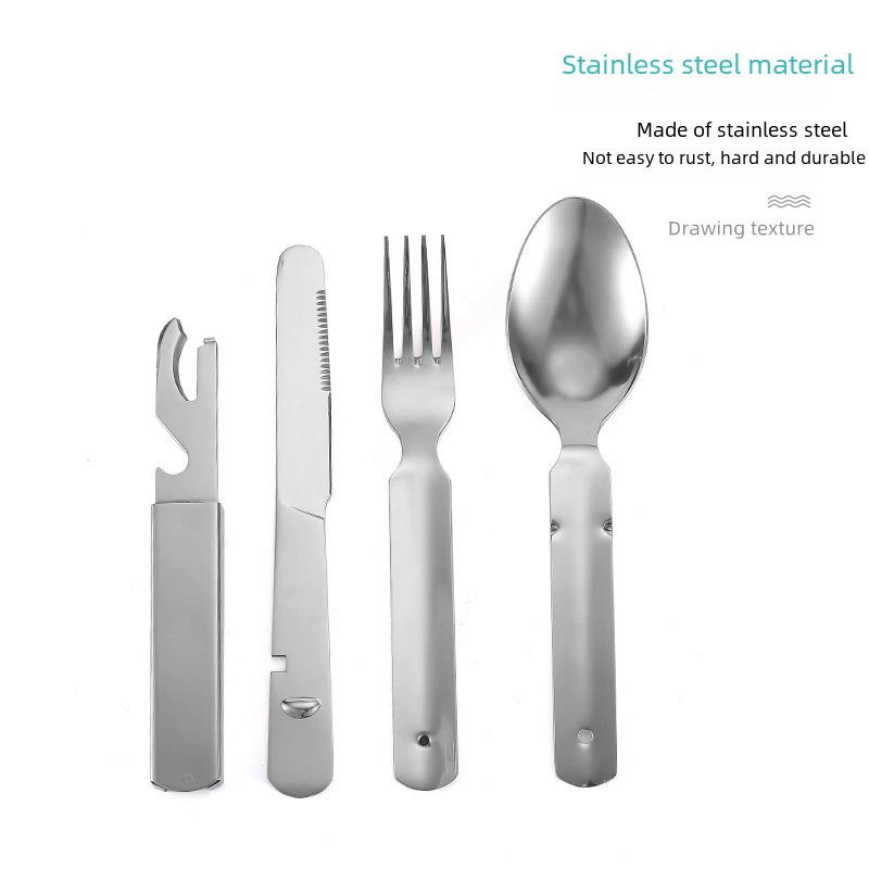 Tableware stainless steel, travel handheld set, Amazon, 4 piece set