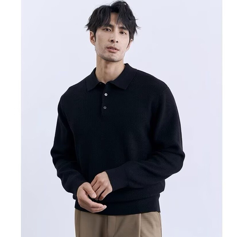 Trendy New High Quality South Korea Men's Lasel Sweater Men Designer Polo Collar Skin Friendly Loose Sweater Trendy