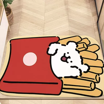 Avtomobil döşəmə paspasları — Quick-drying Foot Mat Toilet Door - french-fries-puppy-4060cm25mm-diatom-mud