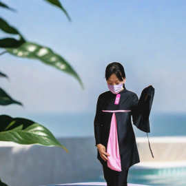 外贸女士泳衣套装泡温泉沙滩户外分体三件套保守游泳衣Swimsuit