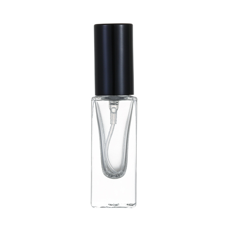 B063 - 5ml 10ml 20ml 30ml muestra portátil de vidrio de fragancia envasado botella de pulverización de presión vacía