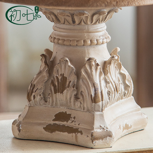 French Retro Carved Fruit Tray Wedding Photography Props Inn Entrance Decoration Old Style Solid Wood Decorative Item 