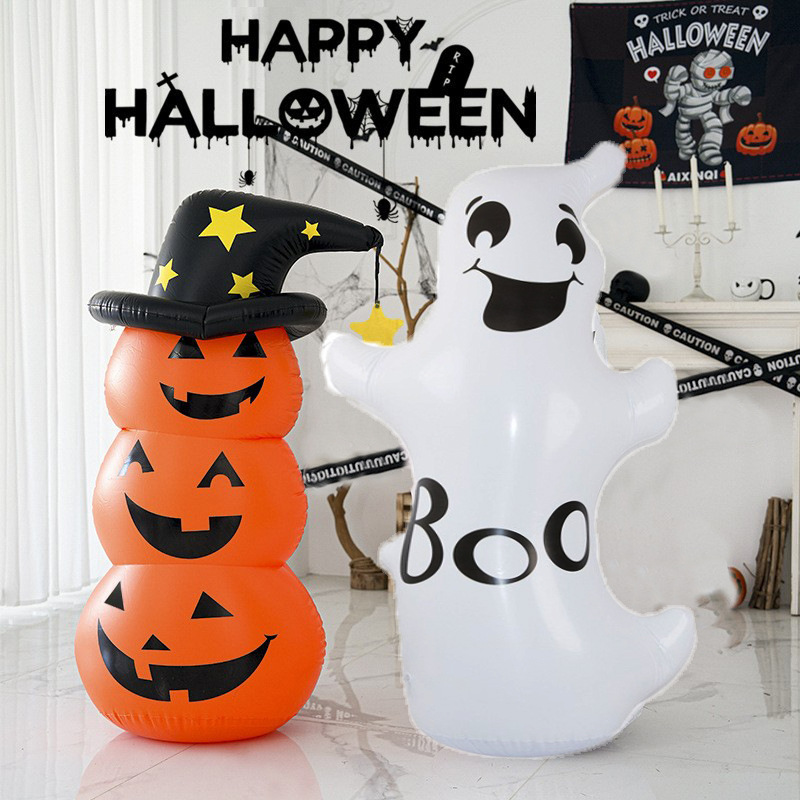 Amazon Halloween Pumpkin Head Tumbler Inflatable Vertical Ghost Garden Ornament Holiday Party Decoration Props