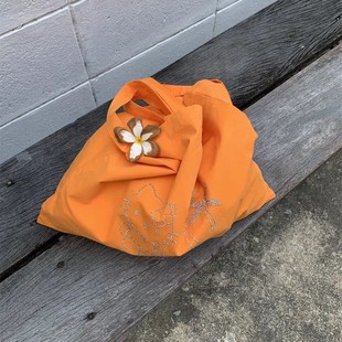 2025 new all-match simple personality cute KT cat rhinestone pattern lazy canvas bag shoulder handbag