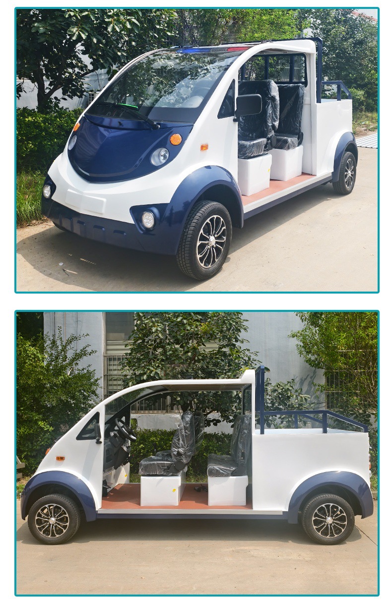 Electric Patrol Pickup Truck for Scenic Spots, Campus, Dual-Purpose Pickup Truck for Passenger and Cargo, Urban Management and Security Duty Pickup Truck