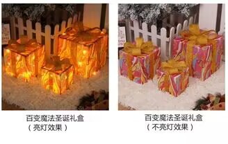 新しいクリスマスギフトボックス3点セット クリスマスギフトボックス 誕生日パーティー ライトデコレーション小道具 クリスマスライト ギフトオーナメント|undefined