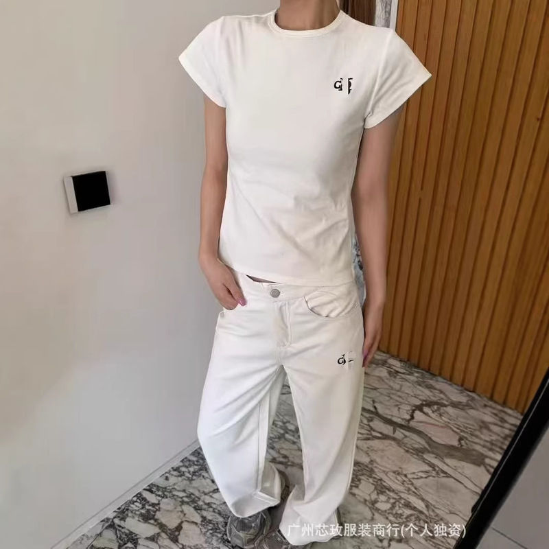 C Brand Original 2026 New Korean Style Minimalist Letter Design Slimming Elegant Set Top + Leather Pants C Brand Original 2026 New Korean Style Minimalist Letter Design Slimming Elegant Set Top + Leather Pants