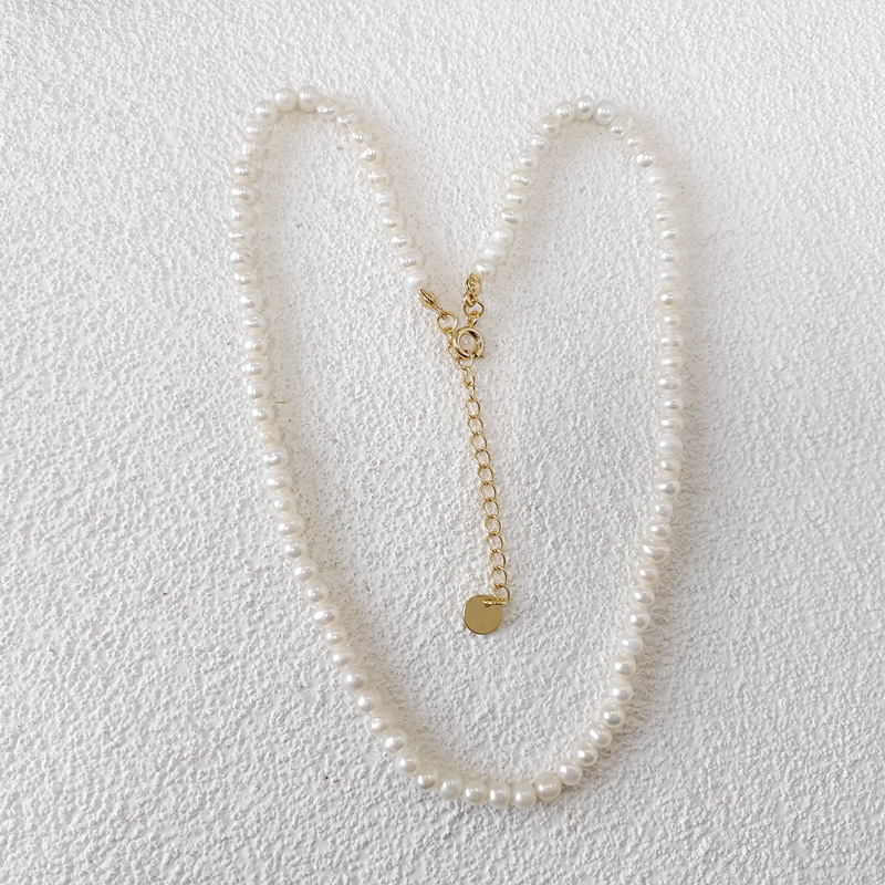 20g Weight Necklace Classification 1 Piece Quantity Daily Occasion Freshwater Pearl Material Solid Color Pattern Women'S Gender Beaded Design Fashion Style 1 Piece Fashion Solid Color Freshwater Pearl Beaded Necklace 11