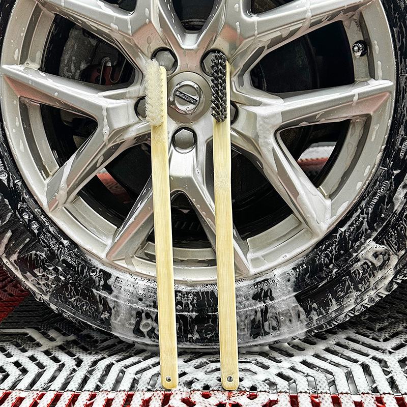 Multifunctional Tire Brush, Car Wheel Rim Cleaning Tool, Brush with Extended Handle, Hard-Bristled Engine Gap Brush
