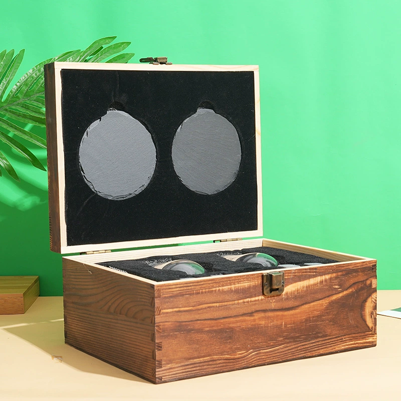 Виски бокал для вина коробка ледяное вино каменная упаковка деревянная коробка подарочный набор двойной стакан для хранения виски коробка оптом